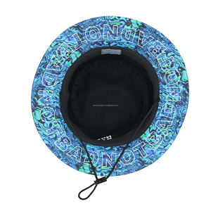 UPF 50+ Protect Custom Embroidery Logo Waterproof Unisex Casual Color Block <b>Bucket</b> <b>Hat</b> <b>With</b> <b>String</b> Outdoors For Hiking Fishing - Product Image 3
