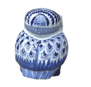 Ornamenti di gufo in porcellana cinese blu e bianco arredo classico per la casa e vasi decorativi per natale e Halloween