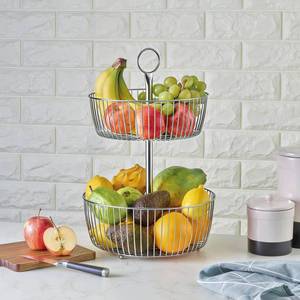 Juego de Fruteros de Alambre Minimalistas de 2 Niveles y de 1 Nivel - Organizador Rústico para Encimera de Cocina y Comedor - Product Image 3