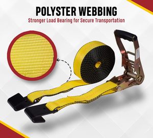 Nhà Máy Tùy Chỉnh Polyester Nhiệm Vụ Nặng Nề Ratchet Tie Dây Đeo 2 "3" "4" Tời Dây Đeo Cho Xe Tải Chuỗi Neo Hàng Hóa Lashing Tải Dây Đeo - Product Image 2