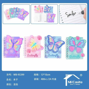 Taccuini a spirale farfalla all'ingrosso in colori misti 13x10cm B5 dimensioni 480 pezzi Per scatola-diario in pelle rilegato termico - Product Image 1