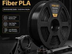 Filament PLA-CF en fibre de carbone Yiqiu3D 1,75 mm 1 kg, filament d'imprimante 3D rigide et dimensionnellement stable, noir, pour Bambu Lab Creality - Product Image 1