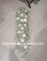 Boule de fleur de centre de table Rose blanche et bébé, taille personnalisée, pour mariage