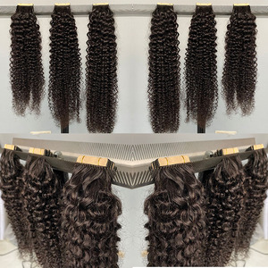 Nastro riccio non rilevabile Showjarlly nelle estensioni dei <span class=keywords><strong>capelli</strong></span> <span class=keywords><strong>capelli</strong></span> umani indiani grezzi neri naturali al 100% per <span class=keywords><strong>capelli</strong></span> afroamericani - Product Image 1