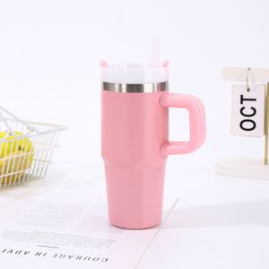 Travel Car <b>Mug</b> Handle 14oz Tumbler Insulated Double Wall Vacuum Stainless Lid Straw Anti-Slip Base - Product Image 4