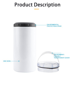 Vaso Térmico de Acero Inoxidable de Doble Pared para Sublimación, 4 en 1, de 16oz, con Tapas Dobles y Popote, Ideal para el Regreso a Clases - Product Image 5