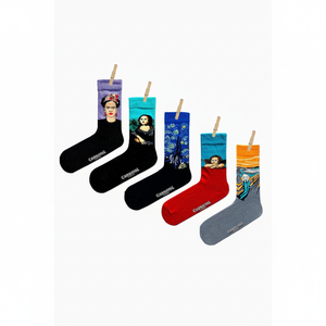 Juego de 5 Pares de Calcetines Unisex con Diseños Artísticos Coloridos, 100% Algodón, Logotipo Personalizable, Antibacterianos, Técnicas de Sublimación Digital - Product Image 2