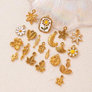 Individuelle DIY Edelstahl-Anhänger Modeschmuck 18k PVD Vergoldete Charms für Halsketten- und Armbandherstellung - Product Image 2