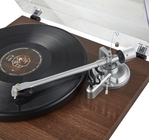 Reproductor de discos de vinilo, preamplificador de fono incorporado, transmisión por correa de 2 velocidades, contrapeso ajustable, - Product Image 4