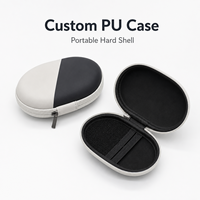 Étui de rangement rigide en EVA personnalisé avec fermeture éclair, boîte de protection ovale portable avec poche en filet pour accessoires de voyage