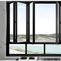 Fenêtre pliante en alliage d'aluminium, fenêtres coulissantes à double battant, taille personnalisée, verre résistant à l'usure, fenêtre de chambre à coucher