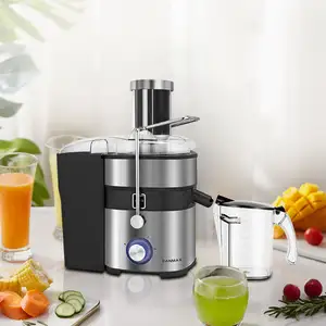Juicer Machine, 500W Centrifugal Juicer Extractor with 3 Feed Chute for Fruit Vegetable, Easy to Clean, Stainless Steel