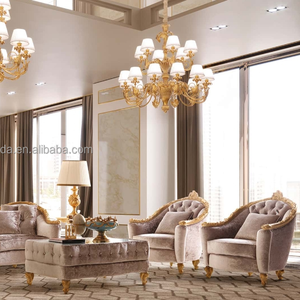 Royal Baroque Style Golden Foil Carving Wooden Chesterfield <strong>Crush</strong> Brown <strong>Velvet</strong> Palace <strong>Sofa</strong> Brown <strong>Velvet</strong> Tufted Baroque <strong>Sofa</strong> - Product Image 3