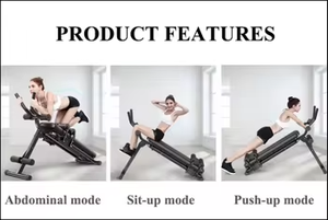 Ab Coaster logam multifungsi dan bangku Sit-Up latihan perut inti kebugaran dapat disesuaikan untuk penggunaan di rumah - Product Image 4