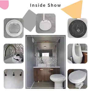 Cabinas portátiles de remolque de baño móvil de estilo europeo de lujo comercial hechas de panel sándwich para uso en el parque - Product Image 5