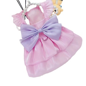 Pet Princess Dress Pink Shimmering Tutu Skirt <b>Summer</b> <b>Decorative</b> Bow Flutter Sleeves For Cat Bichon Frise Maltese - Product Image 5