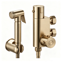 Meilleure Vente : Ensemble de Douche Bidet Thermostatique de Luxe en Or Brossé avec Douchette à Main pour Toilettes, Hygiène Personnelle et Douche Musulmane