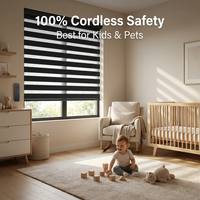 Persianas Zebra Motorizadas para Ventanas Grandes, Persianas Enrollables Eléctricas Personalizadas de Gran Tamaño con Control Remoto para Invernaderos