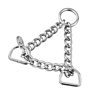 Argent Couleur Acier Inoxydable 304 Gros Triangle Martingale O-Ring D-Ring Starter Chaîne Chien Formation Collier - Product Image 1