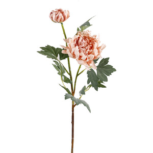 <b>Artificial</b> Dahlias With Two Heads PU Silk Flowers High Simulation Wedding Home Decoration Autumn Powder Color - Product Image 3