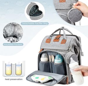 Free Sample Custom Fashionable Outdoor <b>Vegan</b> PU Leather Maternity Mommy Nappy Changing Travel Baby Diaper Bag <b>Backpack</b> Mother - Product Image 2