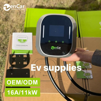 Station de recharge pour véhicules électriques murale 16A triphasée à vente chaude, 11 kW, boîtier mural AC avec commande à distance par application pour la recharge électrique de type 2 GBT