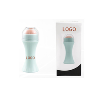 Rouleau absorbant l'huile avec Logo personnalisé, rouleau de contrôle de l'huile pour le visage et le nez, réutilisable, pierre volcanique, rouleau de Message de beauté pour le visage
