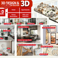 Services de design d'intérieur avec rendu 3D et produits de conception