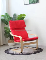 Fauteuil de lecture ergonomique et moderne en bois courbé, durable, pour salon, fauteuil inclinable rembourré