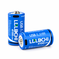 Baterai Lithium Ion LDLDCHI C Ukuran 1.5V 4100mWh Isi Ulang USBC Kapasitas Tinggi untuk Perangkat Elektronik