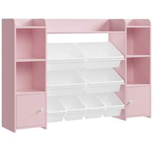 Libreria per bambini ha 8 scatole di immagazzinaggio e 4 scomparti aperti in legno cubo libreria - Product Image 2