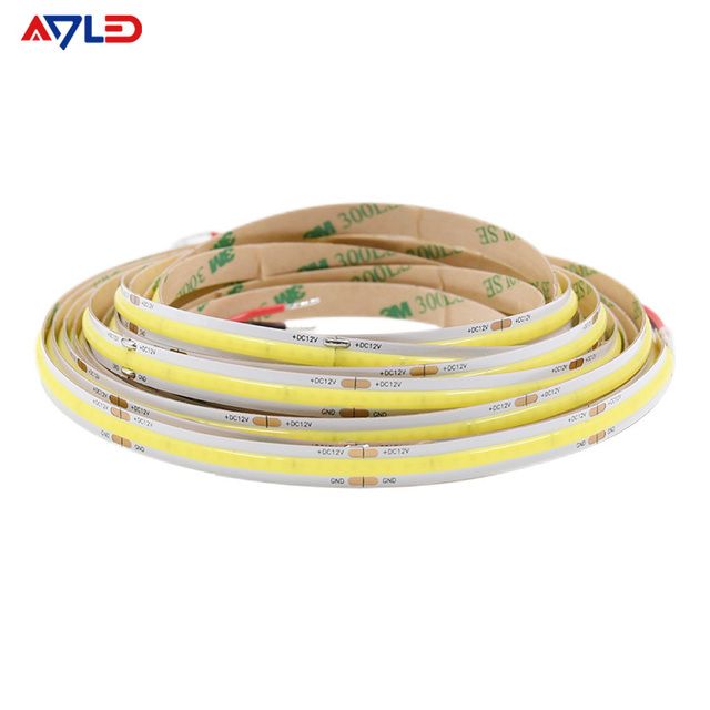 High Density COB LED Flex Strip Light DC12V 24V 8MM 320LEDs/M CRI90 COB LED Strip