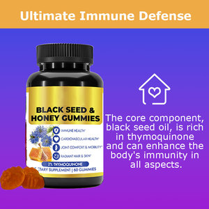 Gummies véganes pressées à l'or de graines de cumin noir, marque privée OEM, pour la croissance des cheveux (supplément) - Product Image 4