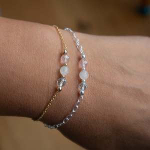 Braccialetto al <span class=keywords><strong>quarzo</strong></span> <span class=keywords><strong>rosa</strong></span> Moonstone, regalo del braccialetto dei desideri dei cristalli <span class=keywords><strong>di</strong></span> fertilità per le donne - Product Image 5