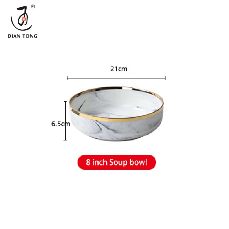 Oro blanco/Tazón de sopa de 8 pulgadas