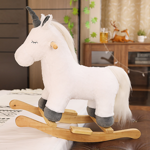 Caballo Balancín de Peluche Blanco con Ojos Puntiagudos, Juguete de Interior para Niños de 2 a 6 Años, Gran Venta - Product Image 2