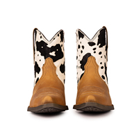 Botas Vaqueras de Cuero Genuino para Mujer, Botas Cortas Estilo Western, Botas de Trabajo Cómodas para Granjeras