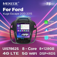 Navegador GPS MEKEDE con Pantalla de 9.7 Pulgadas, CarPlay, Android Auto, 8 Núcleos, WiFi, 4G LTE y Ventilador de Refrigeración para Ford Kuga Escape 2013-2015