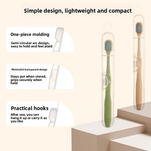 Sikat gigi perjalanan, sikat gigi kustom untuk wanita dan pria bulu lembut perjalanan bisnis portabel untuk dewasa - Product Image 4