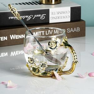 Ensemble de tasses à café et à thé en verre émaillé coloré, résistantes à la chaleur, pour la maison et le bureau, cadeau pour les amoureux - Product Image 1