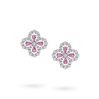 S925 perak murni zirkon hati Fashion perhiasan Waterdrop berlian empat daun semanggi Hoop anting aksesori untuk wanita