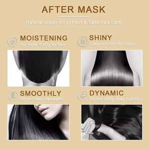 Crema Trattamento Capelli Magica Istantanea 5 Secondi con Olio di Argan <span class=keywords><strong>e</strong></span> Cheratina, Idratante, Nutriente, Riparatrice per Capelli Danneggiati, Morbidi <span class=keywords><strong>e</strong></span> Lisci - Product Image 4