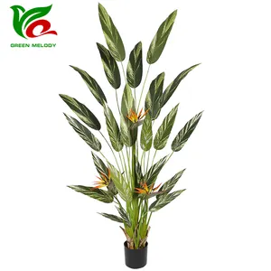 210cm Artificial Alpinia Zerumbet Tree Fake Plants With Real Looking Flowers For House Indoor Home Modern Decor