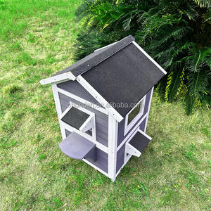 SHUNDA Pet House Pet kafesleri, taşıyıcılar ve evler baskı karton ambalaj ahşap SDCH015 özel kapalı ahşap kedi evi sürdürülebilir - Product Image 4