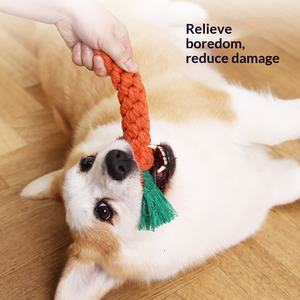 Прочная, экологичная игрушка для собак: узел-канат для интерактивных игр, устойчивый к укусам, из хлопкового каната, для крупных и средних собак - Product Image 4