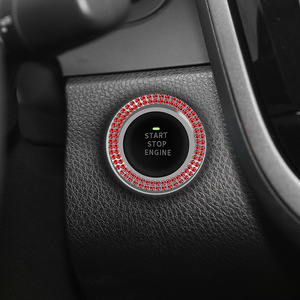 Car Bling <strong>Crystal</strong> Rhinestone Engine Start Ring Decals Car Push Start Button Cover Sticker Key Ignition <strong>Knob</strong> Bling Ring - Product Image 6