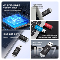 Flash Drive USB 2.0 Metal Putar 360 Derajat Custom Logo Cetak 16MB-128GB Hadiah Baru