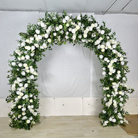 Vente directe d'usine, arche de fleurs en soie pour mariage, décoration extérieure, zone d'accueil, arche de fleurs pour porte