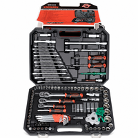 Ensemble d'outils de mécanicien de 121 pièces, jeu de douilles à cliquet de 1/4 ", 3/8 ", 1/2 " avec clé à cliquet à 72 dents, kit d'outils à main en Cr-V pour la réparation automobile