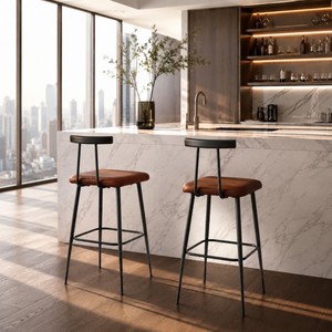 Modern Counter Height bar <strong>Stools</strong>, <strong>Kitchen</strong> <strong>Island</strong> <strong>with</strong> Footrest Industrial bar Chairs, Bars, Cafes - Product Image 2